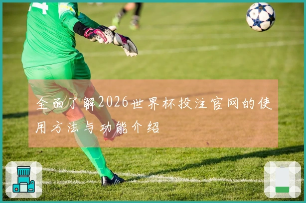 全面了解2026世界杯投注官网的使用方法与功能介绍